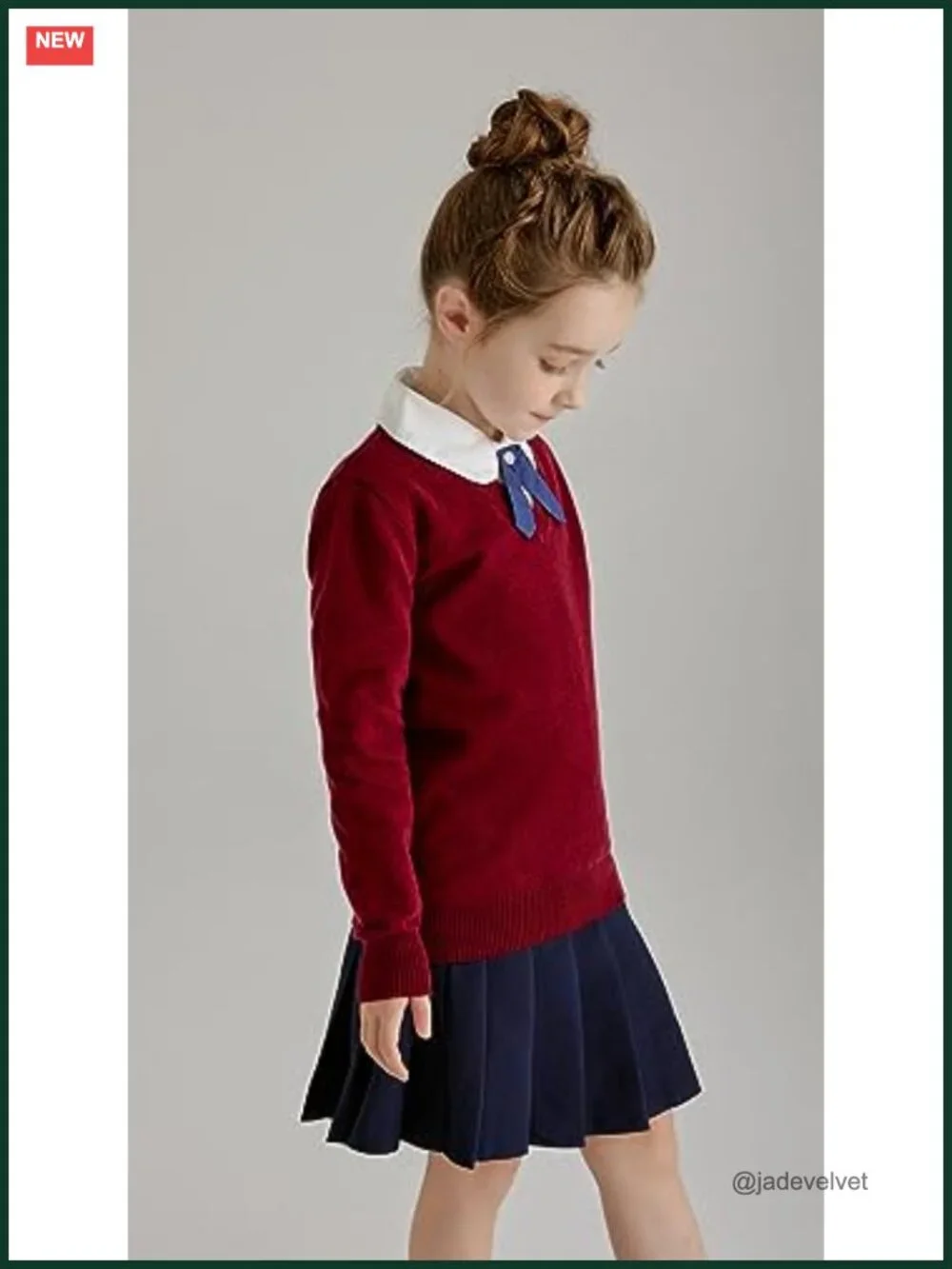 Boys V-Neck Sweater Pullover Soft Cotton School Uniform